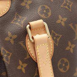 Pre Owned Louis Vuitton Palermo PM Brown Monogram Canvas Handbag