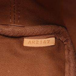 Pre Owned Louis Vuitton Nano Noe Brown Monogram Canvas Leather Shoulder Bag