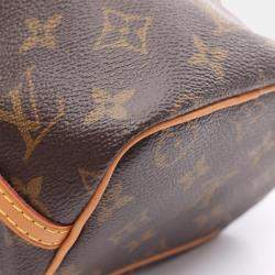 Pre Owned Louis Vuitton Nano Noe Brown Monogram Canvas Leather Shoulder Bag