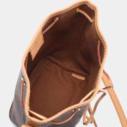 Pre Owned Louis Vuitton Nano Noe Brown Monogram Canvas Shoulder Bag