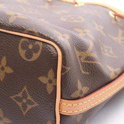 Pre Owned Louis Vuitton Nano Noe Brown Monogram Canvas Shoulder Bag