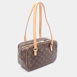 Pre Owned Louis Vuitton Cite MM Brown Monogram Canvas Leather Shoulder Bag