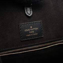 Pre Owned Louis Vuitton Fold Tote MM Black/Brown Monogram Canvas Leather Shoulder Bag