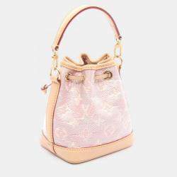 Pre Owned Louis Vuitton Nano Noe Pink Monogram Laminated Canvas Shoulder Handbag