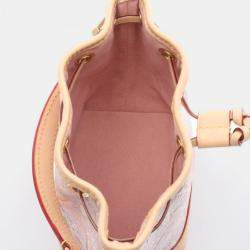 Pre Owned Louis Vuitton Nano Noe Pink Monogram Laminated Canvas Shoulder Handbag