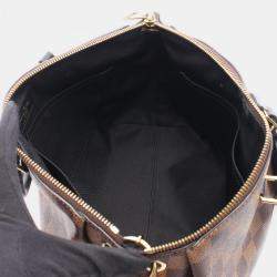 Pre Owned Louis Vuitton Odeon MM Brown Damier Canvas Leather Shoulder Bag