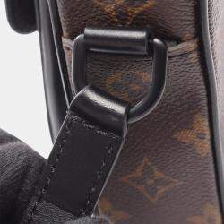 مملوكة مسبقًا حقيبة كتف لوي فيتون كريستوفر محفظة قابلة للارتداء قماش مونوجرام مكاسار بني