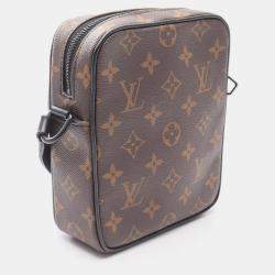 مملوكة مسبقًا حقيبة كتف لوي فيتون كريستوفر محفظة قابلة للارتداء قماش مونوجرام مكاسار بني