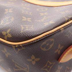 Pre Owned Louis Vuitton Blois Brown Monogram Canvas Leather Shoulder Bag