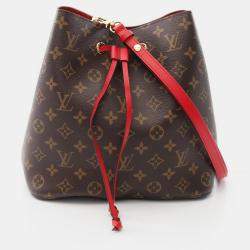 Pre Owned Louis Vuitton NeoNoe Coquelicot Brown/Red Monogram Canvas Shoulder Bag