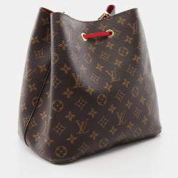 Pre Owned Louis Vuitton NeoNoe Coquelicot Brown/Red Monogram Canvas Shoulder Bag