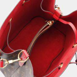 Pre Owned Louis Vuitton NeoNoe Coquelicot Brown/Red Monogram Canvas Shoulder Bag