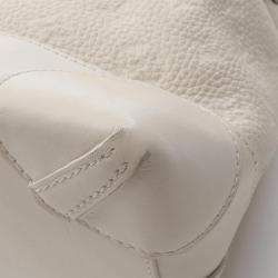 Pre Owned Louis Vuitton Steamer PM White Monogram Empreinte Leather Handbag