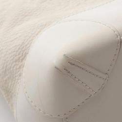 Pre Owned Louis Vuitton Steamer PM White Monogram Empreinte Leather Handbag