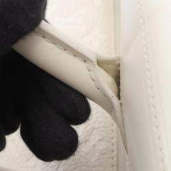 Pre Owned Louis Vuitton Steamer PM White Monogram Empreinte Leather Handbag