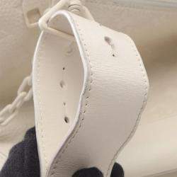 Pre Owned Louis Vuitton Steamer PM White Monogram Empreinte Leather Handbag