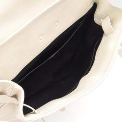 Pre Owned Louis Vuitton Steamer PM White Monogram Empreinte Leather Handbag