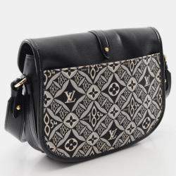 Pre Owned Louis Vuitton Neo Saumur MM Black/White Monogram Jacquard Shoulder Bag
