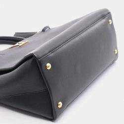 Pre Owned Louis Vuitton Lockme Black Leather Shoulder Bag
