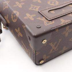 Pre Owned Louis Vuitton Vertical Box Trunk Brown/Green Monogram Canvas Shoulder Handbag