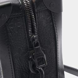 Pre Owned Louis Vuitton Soft Trunk Noir Monogram Clemence Leather Shoulder Bag