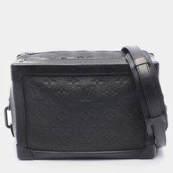 Pre Owned Louis Vuitton Soft Trunk Noir Monogram Clemence Leather Shoulder Bag