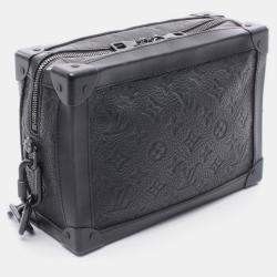 Pre Owned Louis Vuitton Soft Trunk Noir Monogram Clemence Leather Shoulder Bag