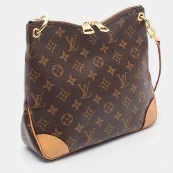 Pre Owned Louis Vuitton Odeon NM PM Brown Monogram Canvas Leather Shoulder Bag