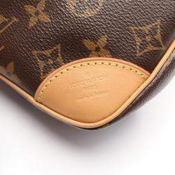 Pre Owned Louis Vuitton Odeon NM PM Brown Monogram Canvas Leather Shoulder Bag