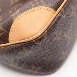 Pre Owned Louis Vuitton Odeon NM PM Brown Monogram Canvas Leather Shoulder Bag