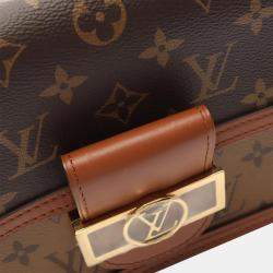 Pre Owned Louis Vuitton Dauphine Mini Monogram Reverse Canvas Leather Shoulder Bag