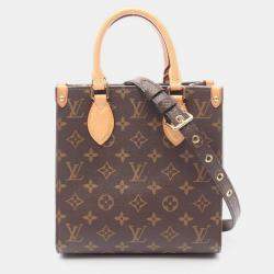 Pre Owned Louis Vuitton Sac Plat BB Brown Monogram Canvas Shoulder Handbag