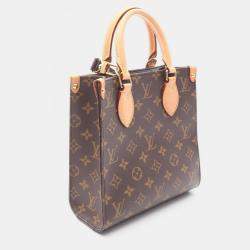Pre Owned Louis Vuitton Sac Plat BB Brown Monogram Canvas Shoulder Handbag