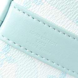 Pre Owned Louis Vuitton Aquagarden Keepall Bandouliere 25 Blue Monogram Canvas Shoulder Bag