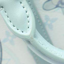 Pre Owned Louis Vuitton Aquagarden Keepall Bandouliere 25 Blue Monogram Canvas Shoulder Bag