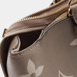 Pre Owned Louis Vuitton Petit Palais PM Bicolor Beige Monogram Empreinte Leather Shoulder Bag