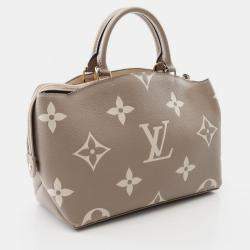 Pre Owned Louis Vuitton Petit Palais PM Bicolor Beige Monogram Empreinte Leather Shoulder Bag