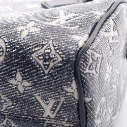 Pre Owned Louis Vuitton Speedy Bandoulière 20 Monogram Jacquard Navy Blue Shoulder Handbag