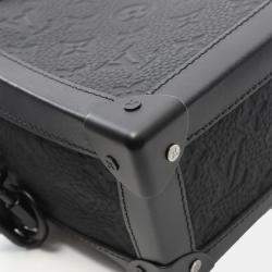 Pre Owned Louis Vuitton Soft Trunk Monogram Taurillon Black Leather Shoulder Bag