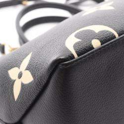 Pre Owned Louis Vuitton Petit Palais PM Bicolor Black Monogram Empreinte Leather Shoulder Bag