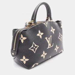 Pre Owned Louis Vuitton Petit Palais PM Bicolor Black Monogram Empreinte Leather Shoulder Bag