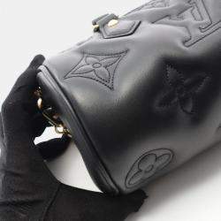 Pre Owned Louis Vuitton Papillon BB Black Leather Handbag
