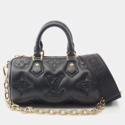 Pre Owned Louis Vuitton Papillon BB Black Leather Handbag