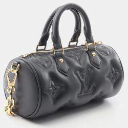 Pre Owned Louis Vuitton Papillon BB Black Leather Handbag