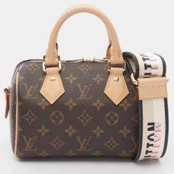 Pre Owned Louis Vuitton Speedy Bandoulière 20 Monogram Brown Shoulder Handbag