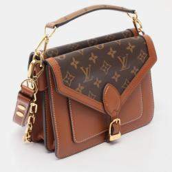 Pre Owned Louis Vuitton Sac Biface Brown Monogram Canvas Leather Shoulder Bag