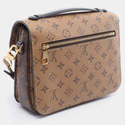 Pre Owned Louis Vuitton Pochette Metis MM Brown Monogram Reverse Shoulder Bag