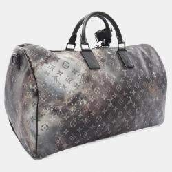 Pre Owned Louis Vuitton Keepall Bandouliere 50 Black Monogram Galaxy Shoulder Bag