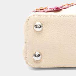 Pre Owned Louis Vuitton Capucines BB Beige Clémence Leather Shoulder Bag