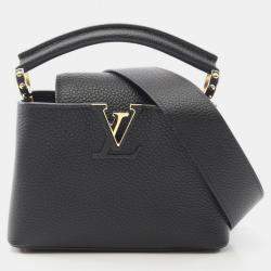Pre Owned Louis Vuitton Capucines Mini Black Taurillon Leather Shoulder Bag